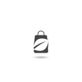 Shopping Paper Bag with Recycle Symbol icon with shadow Royalty Free Stock Photo
