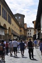 Shopping pathway of Ponte Vecchio Bridge of Florence Metropolitan City. Italy