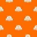 Shopping pattern vector orange