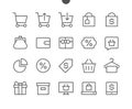 Shopping Pixel Perfect Well-crafted Vector Thin Line Icons Royalty Free Stock Photo