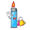 Shopping plastic lighters isolated in the cartoon