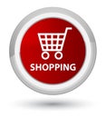 Shopping prime red round button Royalty Free Stock Photo