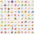 100 shopping products icons set, isometric style Royalty Free Stock Photo