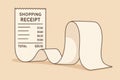Shopping Receipt Displaying Various Amounts and a Total Cost, Emphasizing Simplicity and Organization in Personal Royalty Free Stock Photo