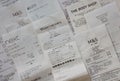 Shopping Receipts for Retailers in England Royalty Free Stock Photo