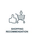 Shopping Recomendation icon. Monochrome simple line Data Science icon for templates, web design and infographics Royalty Free Stock Photo