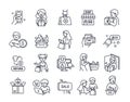 Shopping related vector line icons set Royalty Free Stock Photo