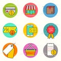 Shopping And Retail Icon Set Royalty Free Stock Photo