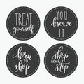 Shopping retail sticker lettering set