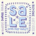 Shopping Sale Back to School Doodles Vector Design Royalty Free Stock Photo