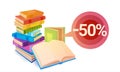 Shopping Sale Books Stack Education Concept Royalty Free Stock Photo