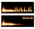 Shopping Sale fire banners