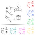 Shopping, sale multi color set icon. Simple thin line, outline vector of shopping icons for ui and ux, website or mobile