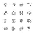 Shopping sale and purchase. Set outline icon EPS 10 vector format. Professional pixel perfect black, white icons optimized for bot Royalty Free Stock Photo