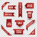 Shopping sales and discounts promotional labels vector set Royalty Free Stock Photo