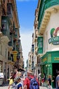 A shopping scene taken in Valleta Malta, the photograph so the hustle and bustle of everyday life in a busy town. Royalty Free Stock Photo