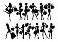 Shopping silhouettes set. Royalty Free Stock Photo