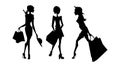 Shopping silhouettes set. Royalty Free Stock Photo