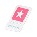 Shopping special offer coupon sale discount ticket pink white star design realistic 3d icon vector