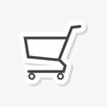 Shopping sticker, Shopping cart icon, simple vector icon Royalty Free Stock Photo