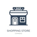 shopping store icon in trendy design style. shopping store icon isolated on white background. shopping store vector icon simple Royalty Free Stock Photo