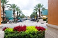 Shopping street retail stores & restaurants, FL Royalty Free Stock Photo