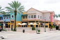 Shopping street retail stores & restaurants FL Royalty Free Stock Photo