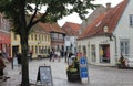Shopping Street Ribe town centre, Denmark Royalty Free Stock Photo