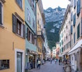 Shopping street at Riva Del Garda town. Province of Trento. Italy Royalty Free Stock Photo