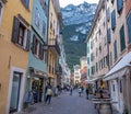 Shopping street at Riva Del Garda town. Province of Trento. Italy Royalty Free Stock Photo