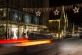 shopping street traffic with xmas christmas advent decoration