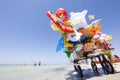 Shopping street vendor beach sea shore full of games and fun