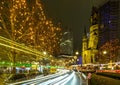 Shopping street of West Berlin, Tauentzienstrasse in the Christmas illuminations