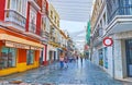 The shopping streets of old town, Calle Luna, El Puerto, Spain