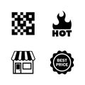 Shopping Supermarket. Simple Related Vector Icons Royalty Free Stock Photo