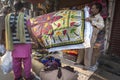 Shopping for table cloth in Delhi, India