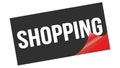SHOPPING text on black red sticker stamp Royalty Free Stock Photo