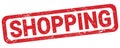 SHOPPING text written on red rectangle stamp Royalty Free Stock Photo