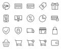 Shopping Thin Line Icons Set. Vector Pictograms Royalty Free Stock Photo