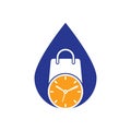 Shopping time drop shape concept vector logo Royalty Free Stock Photo