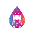 Shopping time drop shape concept vector logo Royalty Free Stock Photo