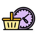 Shopping time icon vector flat