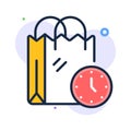 Shopping time icon, scheduled shopping and ecommerce purchases Royalty Free Stock Photo