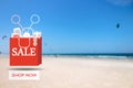 Shopping to cool off with special discounted prices Royalty Free Stock Photo