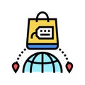 shopping tourism color icon vector illustration