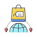 shopping tourism color icon vector illustration