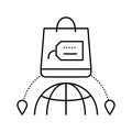 shopping tourism line icon vector illustration