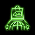 shopping tourism neon glow icon illustration