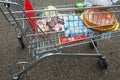 Shopping trolley of a discount supermarket