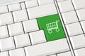 Shopping trolley icon on a computer keyboard Royalty Free Stock Photo